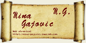 Mina Gajović vizit kartica